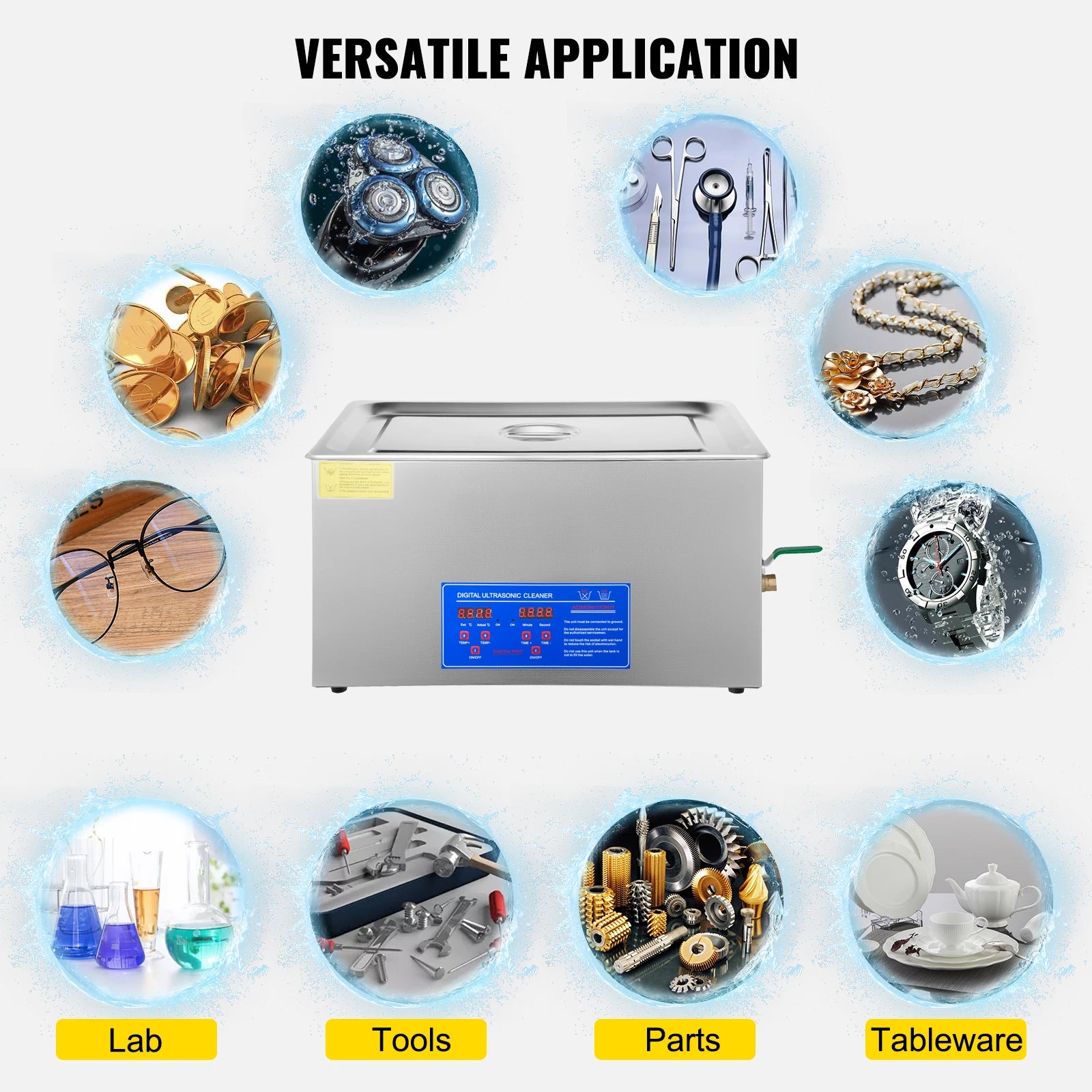 Ultrasonic cleaner 40kHz frequency deep cleaning