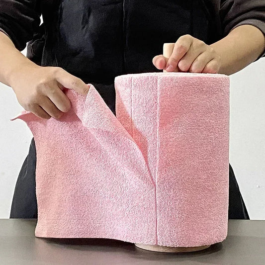 Reusable microfiber cleaning wipes roll eco-friendly washable paper towel replacement
