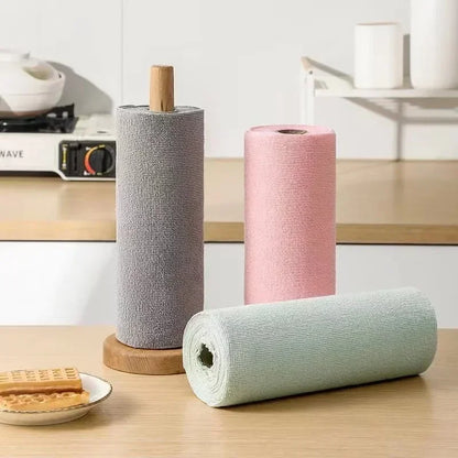 Reusable microfiber cleaning wipes roll eco-friendly washable paper towel replacement