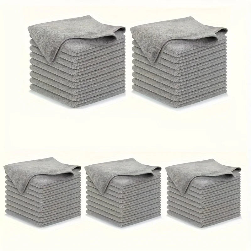 Premium microfiber cleaning cloths bulk pack for kitchen glass and home streak-free
