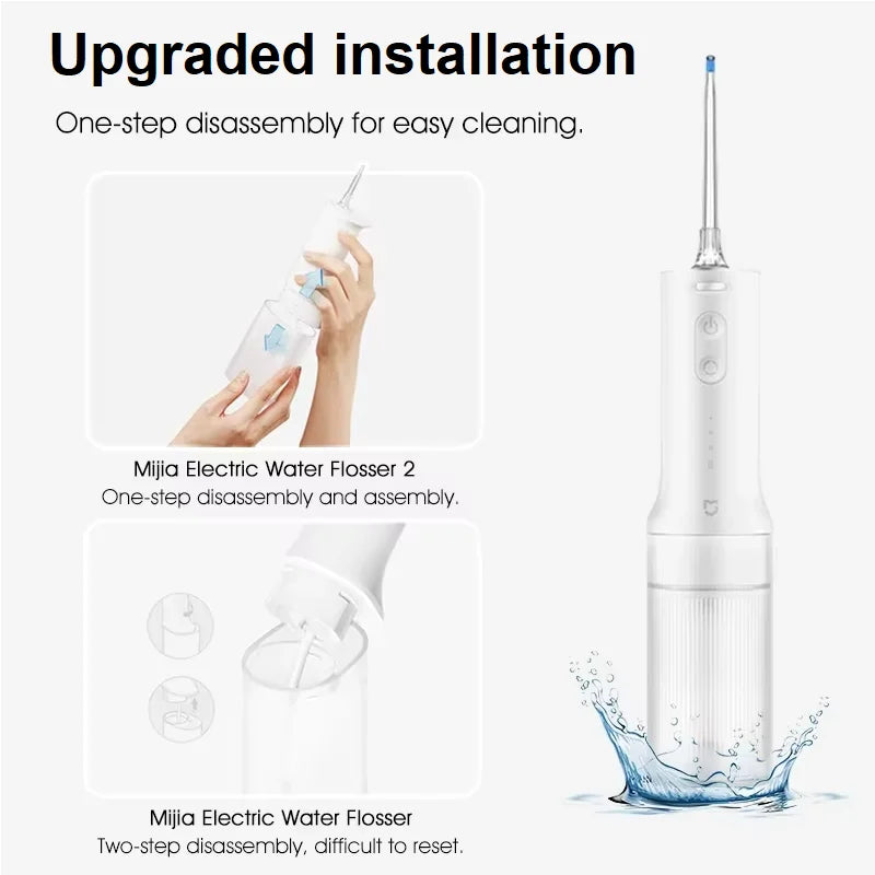 2025 NEW MIJIA Electric Oral Irrigator 2 MEO705 Portable Water Flosser 200mL 3-Mode Tooth Cleaner Micron-level Bubble