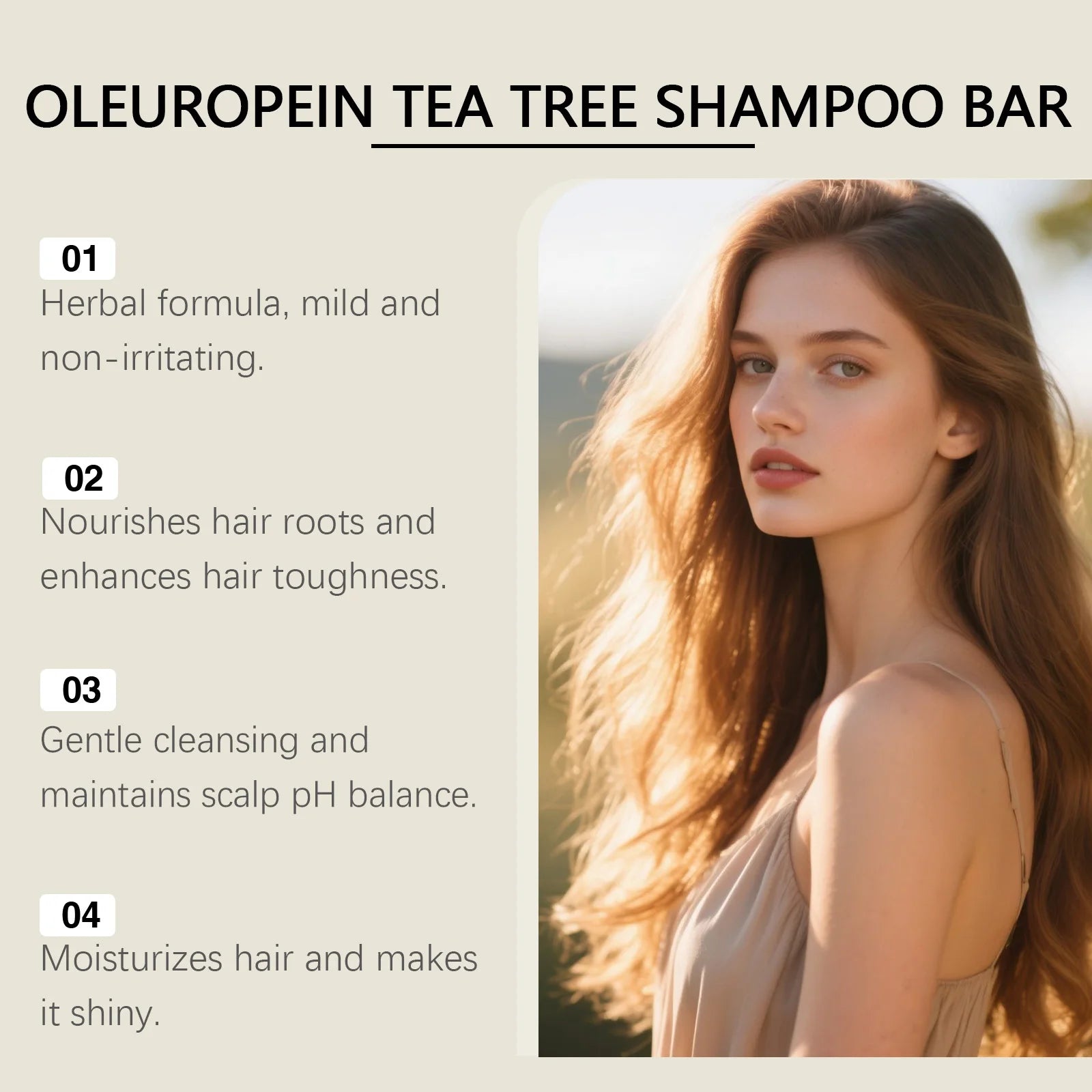 Handmade herbal tea tree shampoo bar for dandruff and oily scalp
