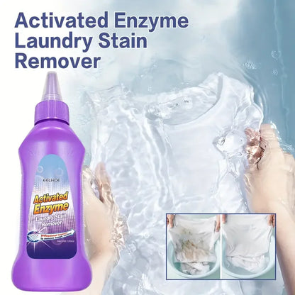 Active enzyme laundry detergent for white shirt stain removal and brightening