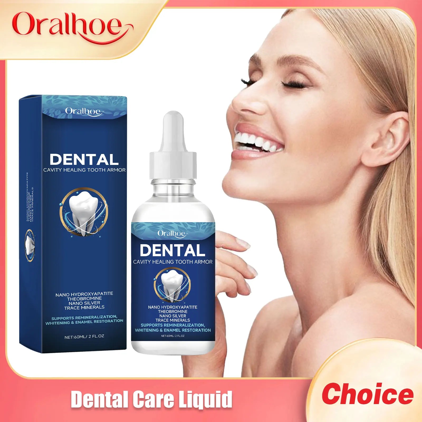 Oralhoe 60ml dental care liquid for teeth brightening and fresh breath