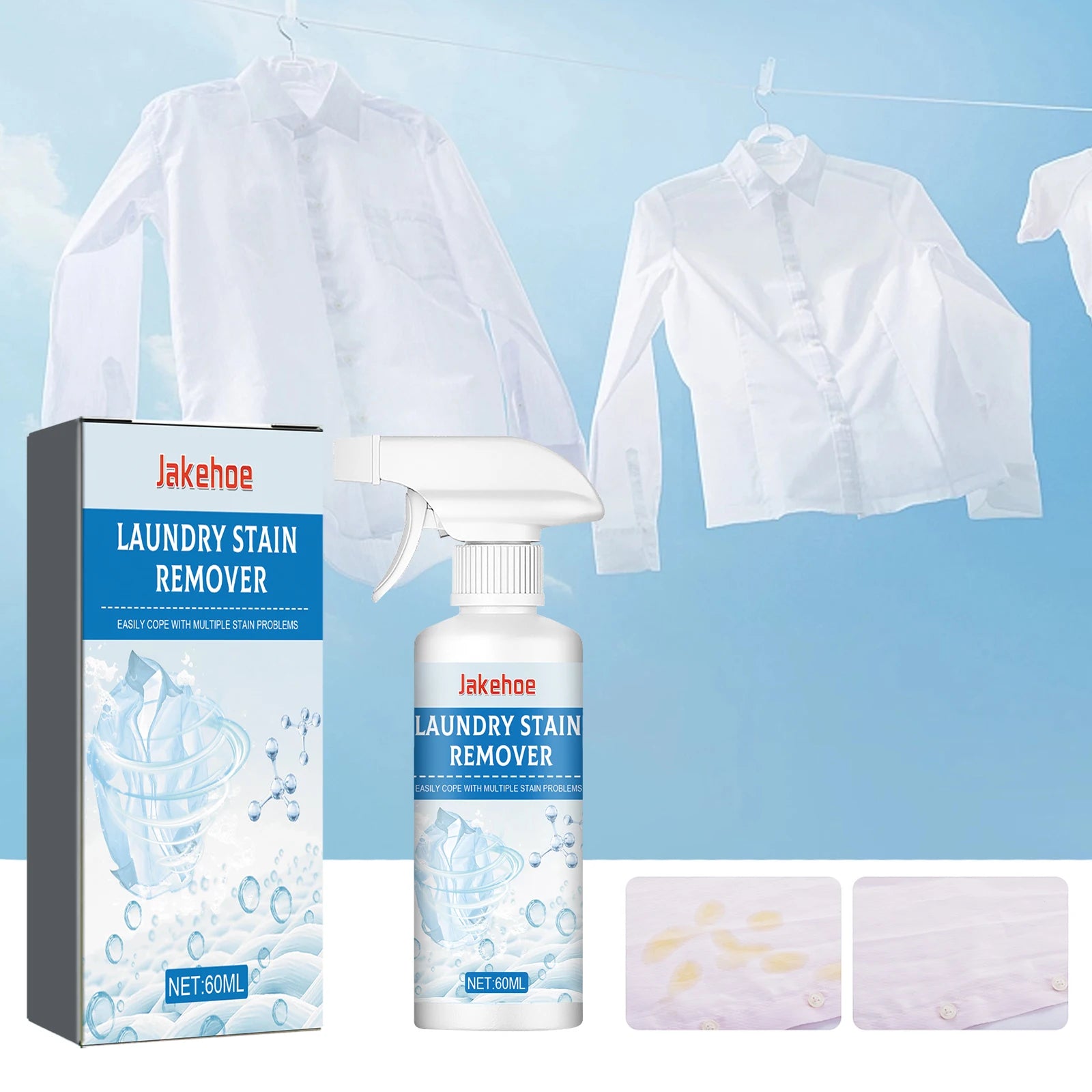 Portable no-rinse laundry stain remover pen for oil and coffee stains